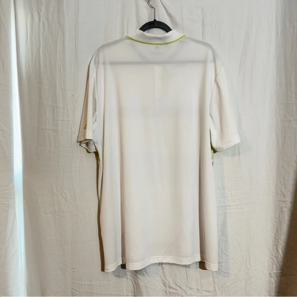 Adidas Shirt Mens 2XL White Performance Short Sleeve Golf Polo